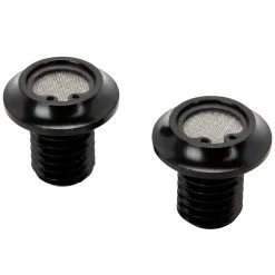 Lowbrow Customs Radius Breather Bolts For Harley-Davidson Evo - Black ED -Motorcycle Wheel Screws Outlet Shop 003733 lowbrow customs radius breather bolts for harley davidson evo black ed 2