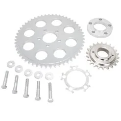 Lowbrow Customs Belt To Chain Conversion Kit Harley 1200 Sportster 2004 & Up - Silver Sprocket