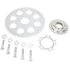 Lowbrow Customs Belt To Chain Conversion Kit Harley 883 Sportster 1995-2003 - Silver Sprocket