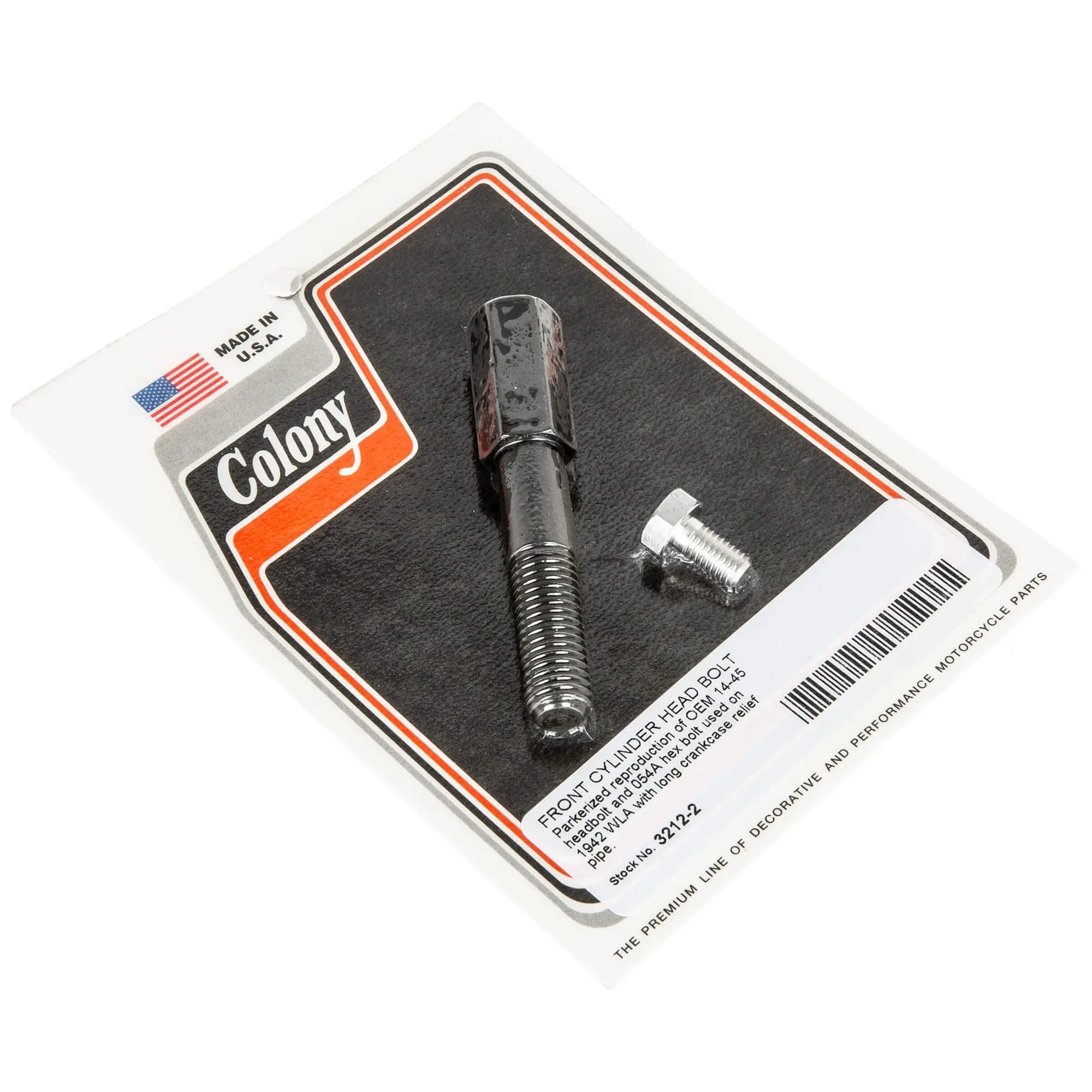 Colony #3212-2 Front Cylinder Head Bolt 1942 Harley-Davidson WLA - Parkerized 3 Colony #3212-2 Front Cylinder Head Bolt 1942 Harley-Davidson WLA - Parkerized