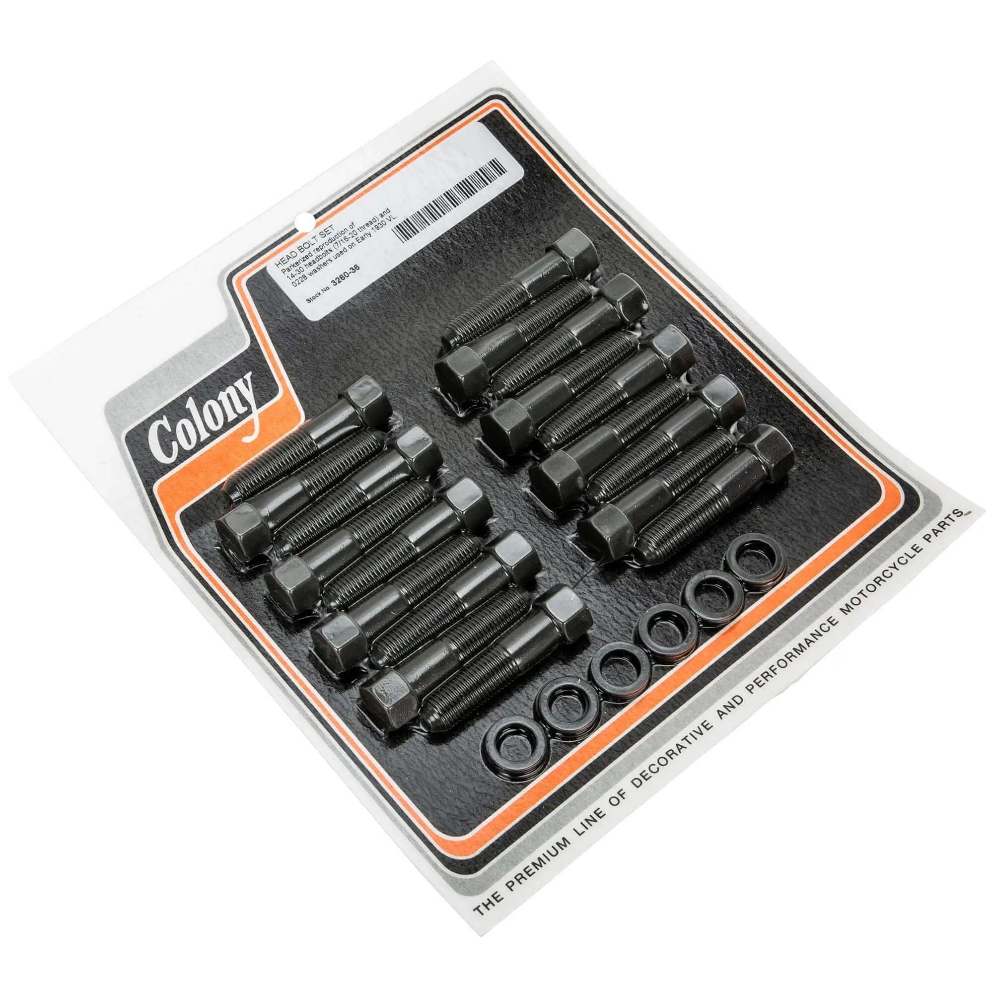 Colony #3260-36 Head Bolt Set Early 1930 Harley-Davidson VL Models 3 Colony #3260-36 Head Bolt Set Early 1930 Harley-Davidson VL Models