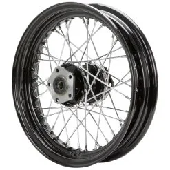 Mid-USA 16 X 3.00 Black Complete Rear Wheel Fits All Harley-Davidson 1979-1999