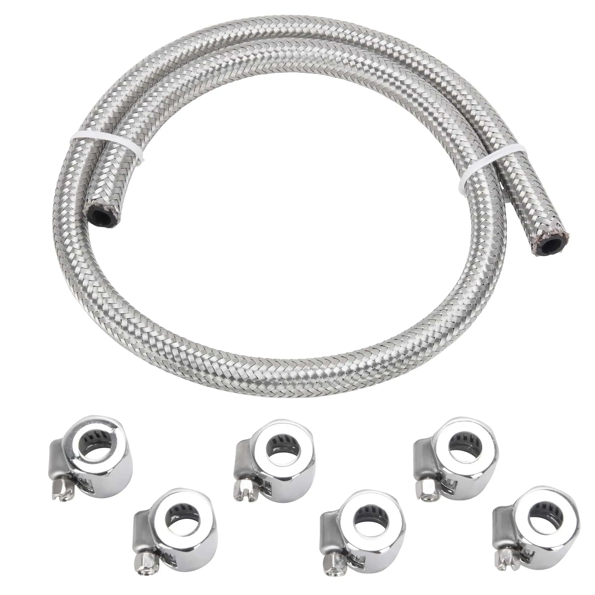 Cycle Standard 1/4 Inch Braided Stainless Fuel Line Kit 4 Cycle Standard 1/4 Inch Braided Stainless Fuel Line Kit - Image 2
