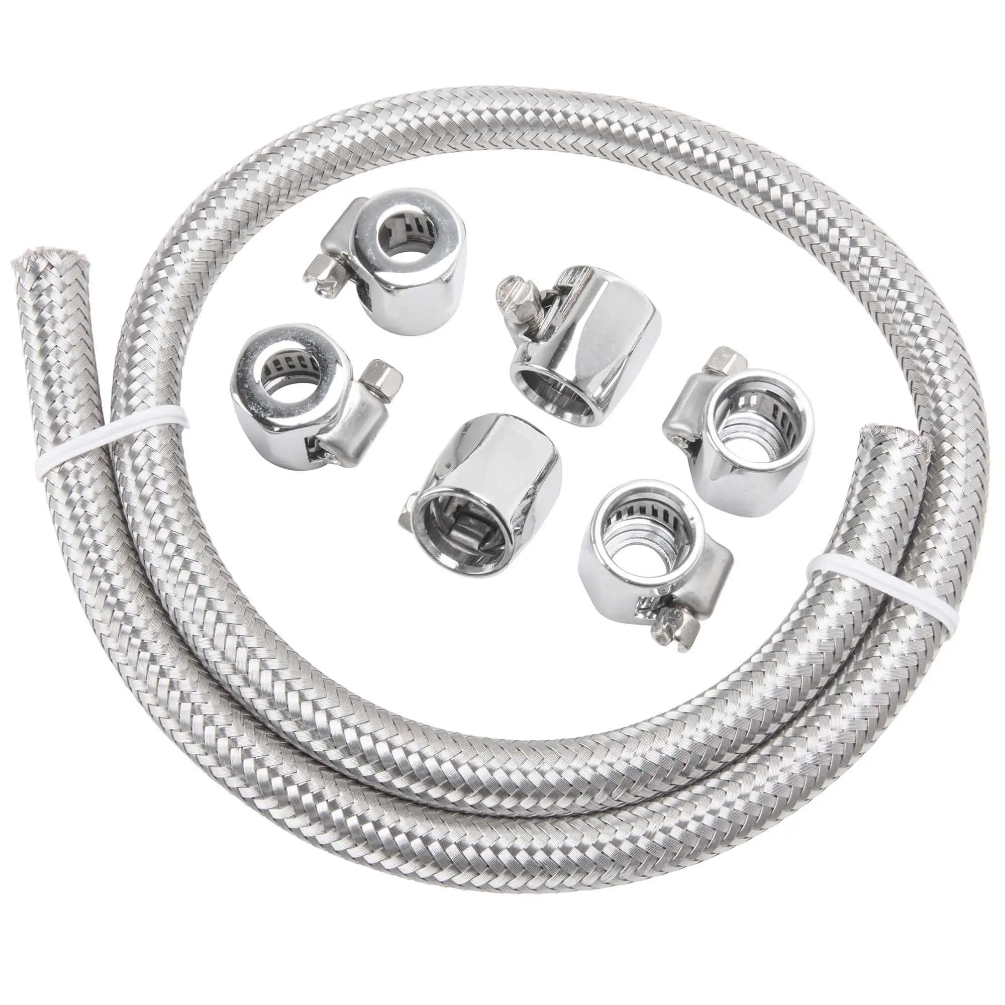 Cycle Standard 1/4 Inch Braided Stainless Fuel Line Kit 3 Cycle Standard 1/4 Inch Braided Stainless Fuel Line Kit