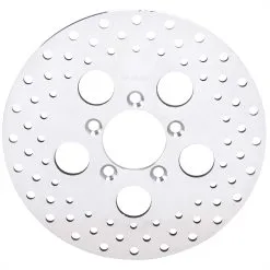 Cycle Standard Drilled Stainless Steel Brake Rotor - 10 Inches - Replaces Harley-Davidson OEM# 44137-77A