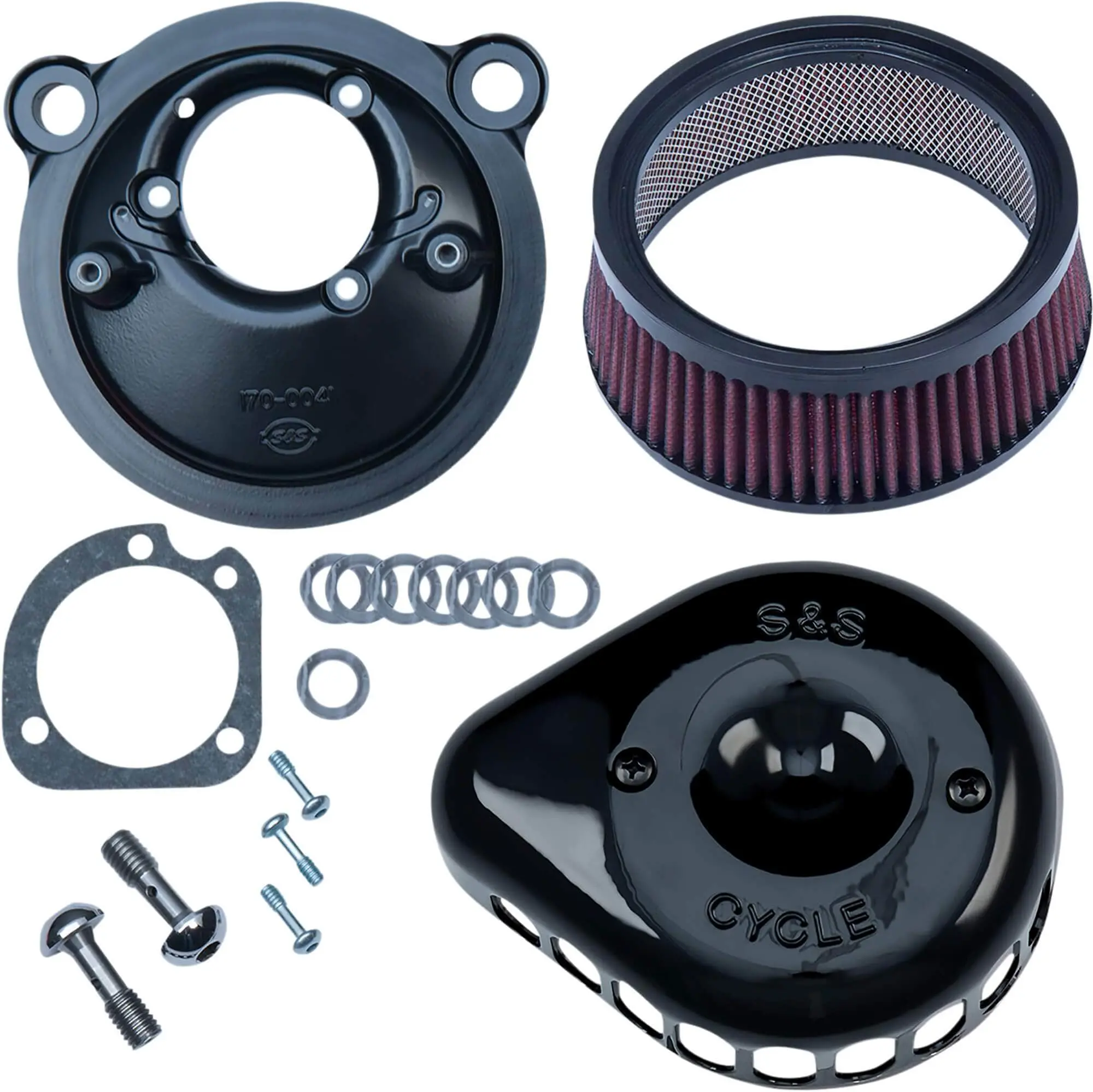 S&S Cycle Mini Teardrop Stealth Air Cleaner - Black - 2007-Up Harley-Davidson Sportster XL 3 S&S Cycle Mini Teardrop Stealth Air Cleaner - Black - 2007-Up Harley-Davidson Sportster XL