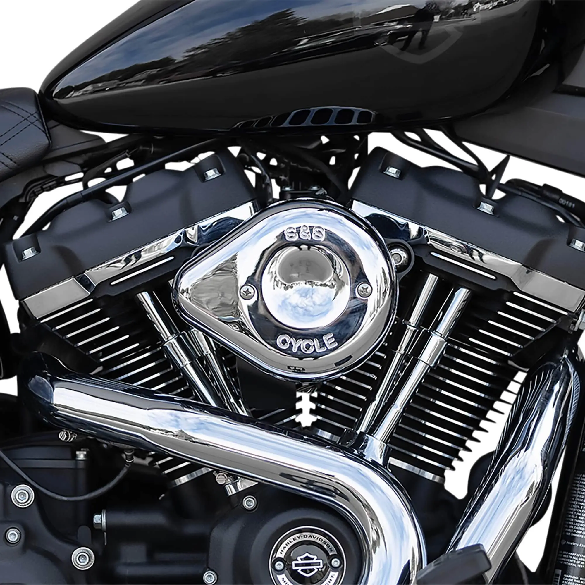 S&S Cycle Mini Teardrop Stealth Air Cleaner - Chrome - 2017-Up Harley-Davidson M8 Models 5 S&S Cycle Mini Teardrop Stealth Air Cleaner - Chrome - 2017-Up Harley-Davidson M8 Models - Image 3