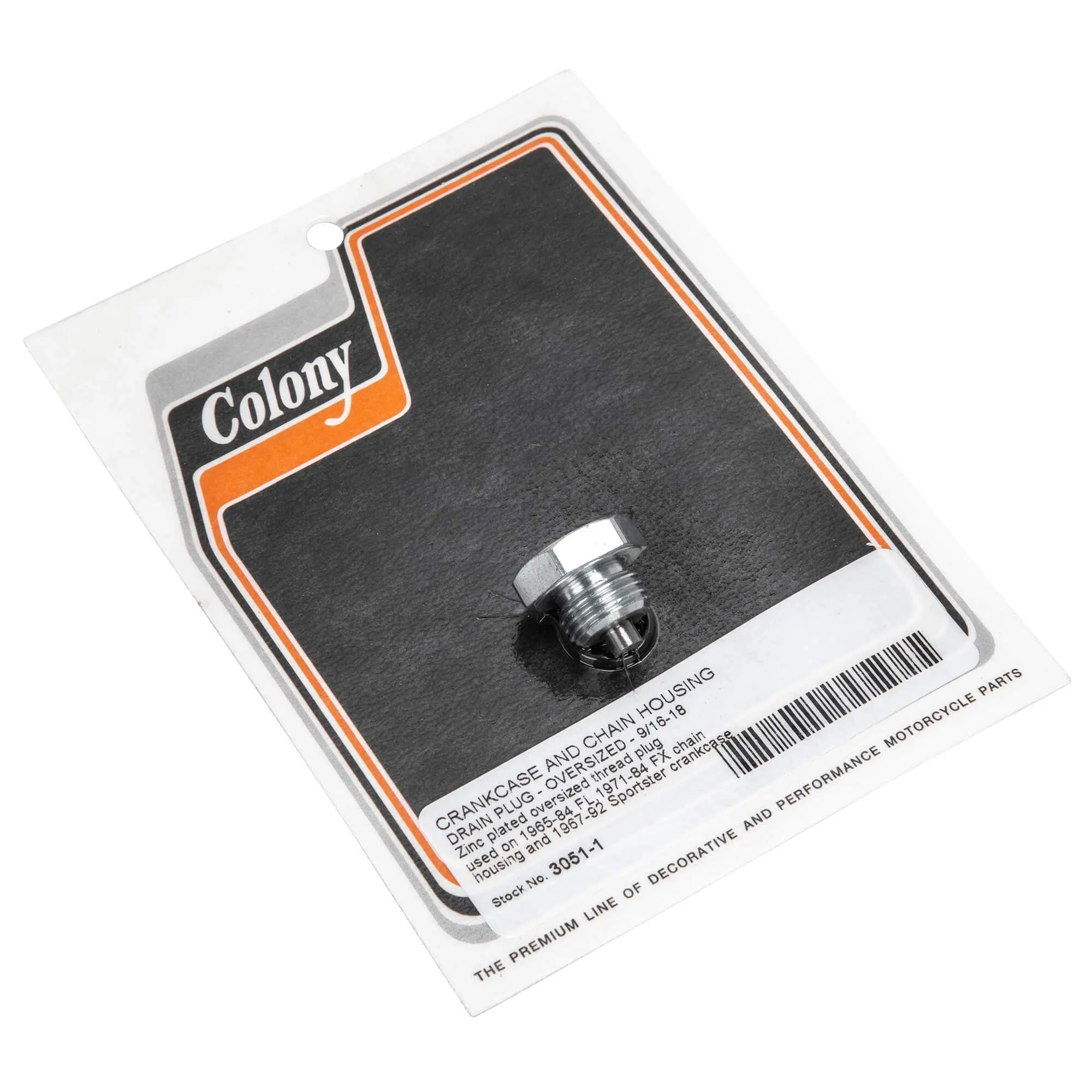 Colony #3051-1 Drain Plug - Oversized 1965-84 Harley-Davidson FL 1971-84 FX Chain Housing 1967-92 XL Crankcase 3 Colony #3051-1 Drain Plug - Oversized 1965-84 Harley-Davidson FL 1971-84 FX Chain Housing 1967-92 XL Crankcase
