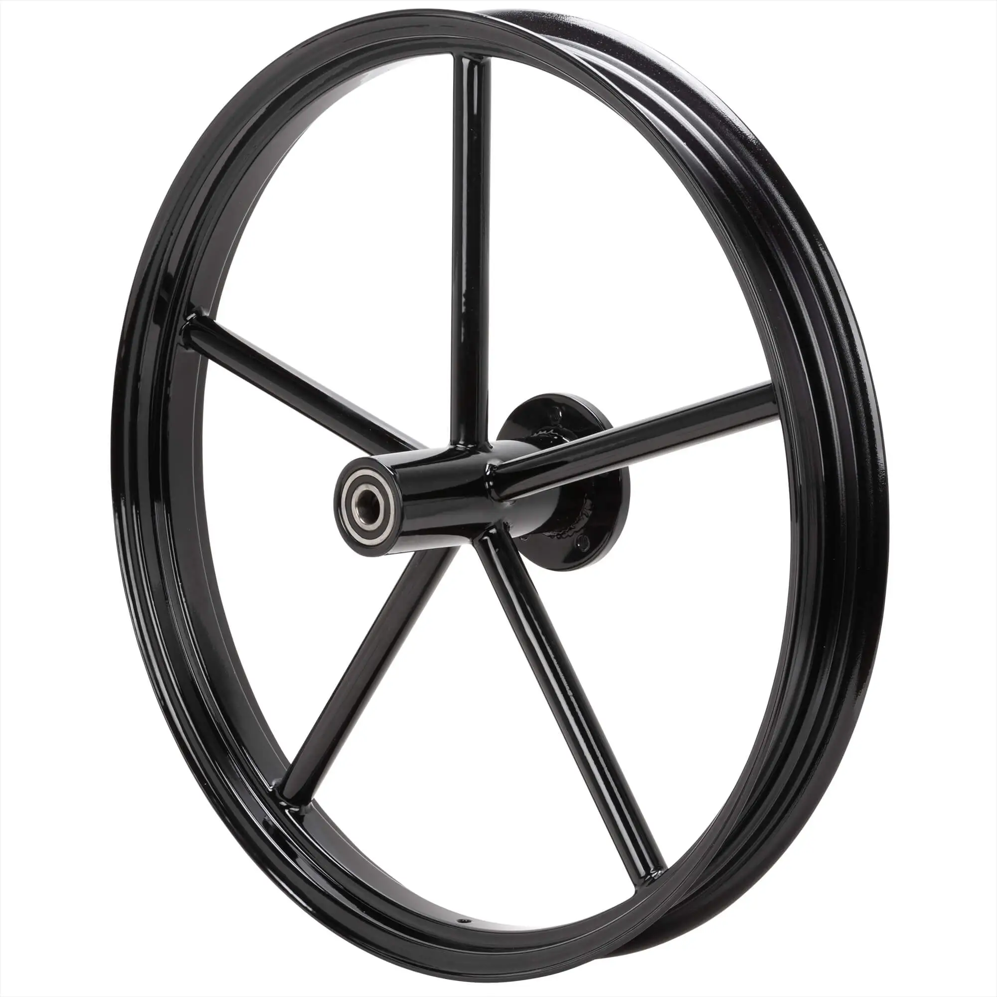 Led Sled Customs Round Spoke Invader 21 X 2.15 Wide Flange Front Wheel - Gloss Black 5 Led Sled Customs Round Spoke Invader 21 X 2.15 Wide Flange Front Wheel - Gloss Black - Image 3