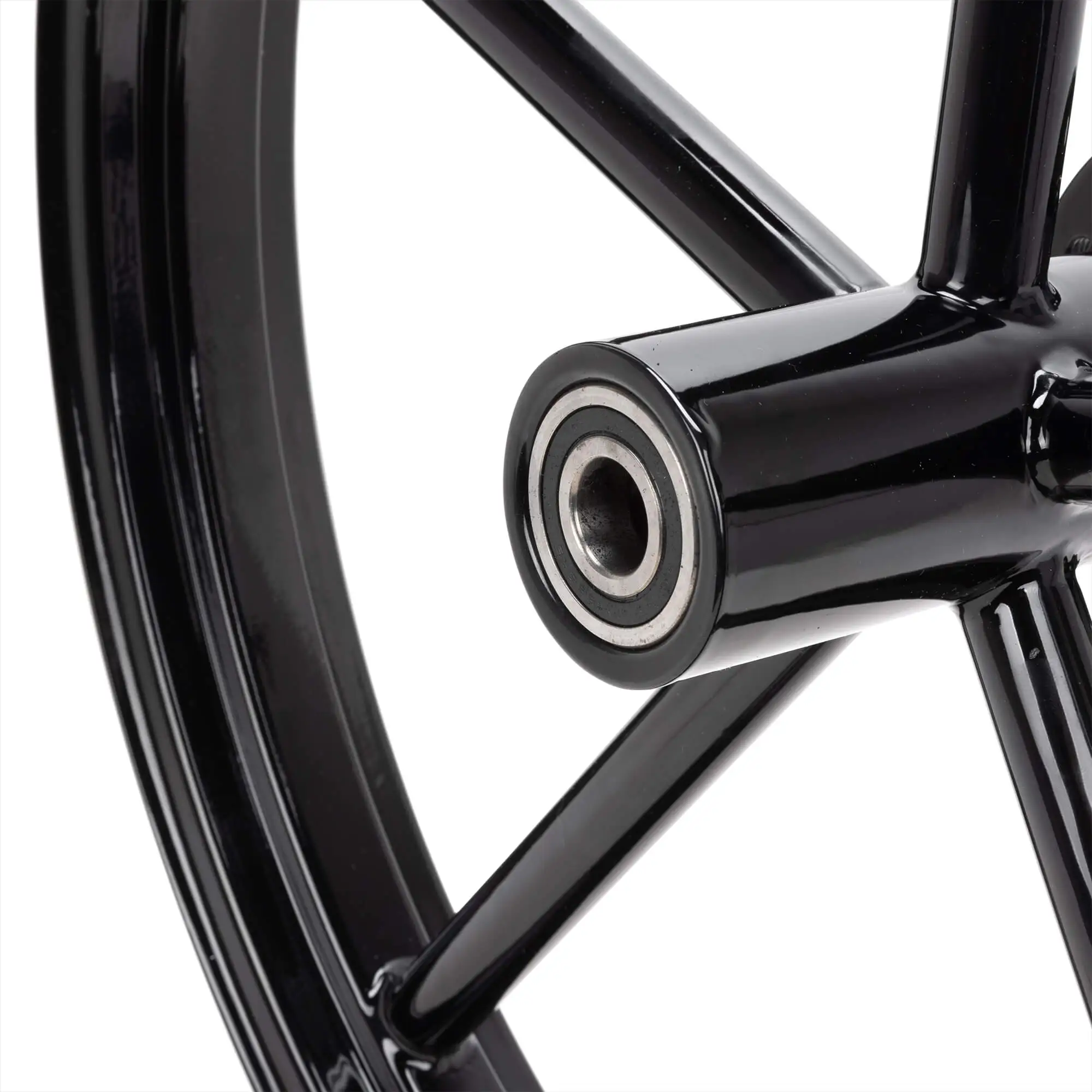 Led Sled Customs Round Spoke Invader 21 X 2.15 Wide Flange Front Wheel - Gloss Black 6 Led Sled Customs Round Spoke Invader 21 X 2.15 Wide Flange Front Wheel - Gloss Black - Image 4