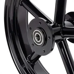 Led Sled Customs Round Spoke Invader 16 X 3.5 Dual Flange Rear Wheel - Gloss Black -Motorcycle Wheel Screws Outlet Shop 013203 Led Sled RoundSpokeInvader16x3.5DualFlangeRearWheel GlossBlack 4