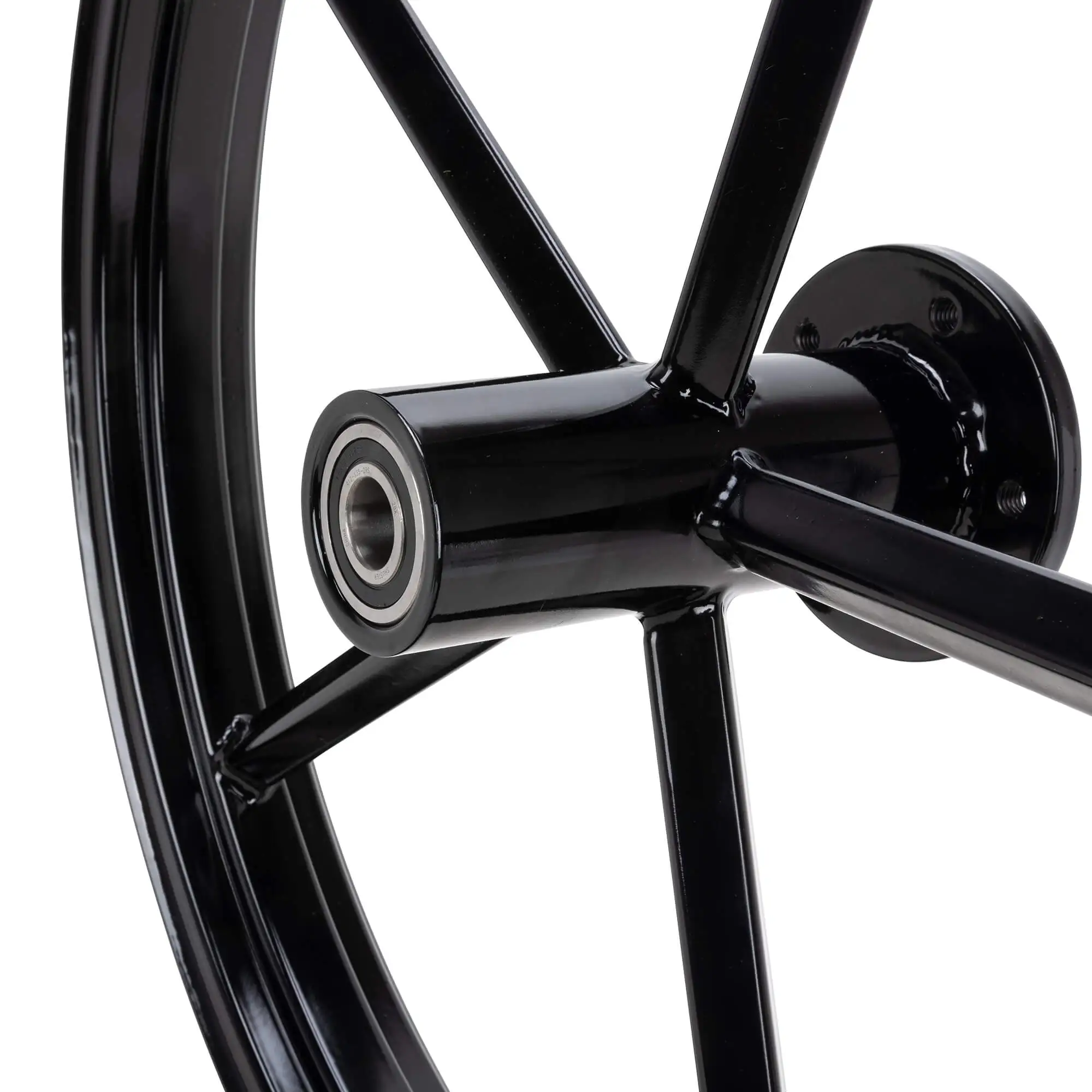 Led Sled Customs Square Spoke Invader 21 X 2.15 Wide Flange Front Wheel - Gloss Black 6 Led Sled Customs Square Spoke Invader 21 X 2.15 Wide Flange Front Wheel - Gloss Black - Image 4