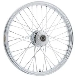 HardDrive American V-Twin Products 21 X 2.15 40 Spoke Chrome Single Disc Front Wheel Fits 1984-99 Harley-Davidson FXD/FXR/XL