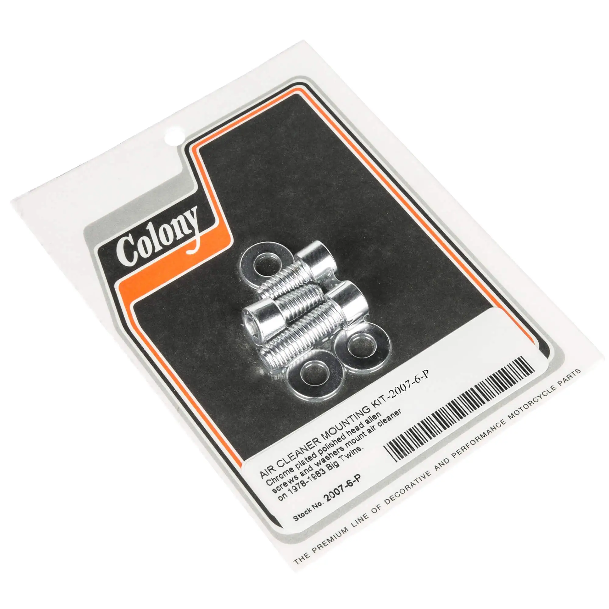 Colony #2007-6-P Air Cleaner Mounting Kit Smooth Chrome Allen Harley Big Twins 1978-83 Shovelhead 3 Colony #2007-6-P Air Cleaner Mounting Kit Smooth Chrome Allen Harley Big Twins 1978-83 Shovelhead