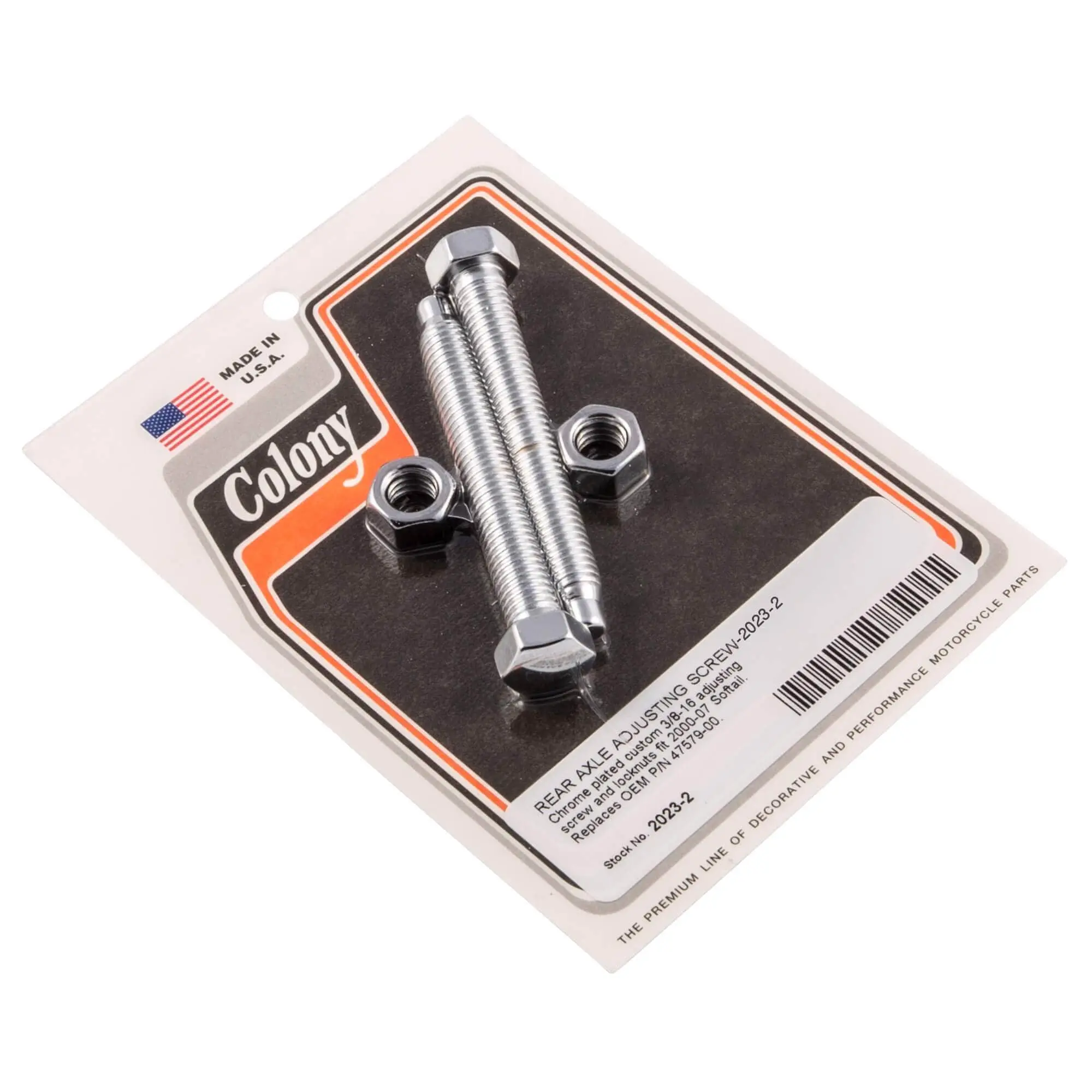 Colony #2023-2 Rear Axle Adjusting Screw Chrome Harley Softail 2000-07 OEM 47579-00 3 Colony #2023-2 Rear Axle Adjusting Screw Chrome Harley Softail 2000-07 OEM 47579-00