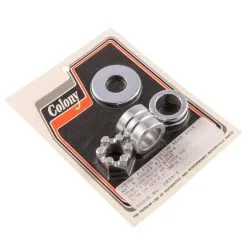 Colony #2039-4 Rear Axle Nut Spacer Kit Grooved Chrome Harley XL 2000-up