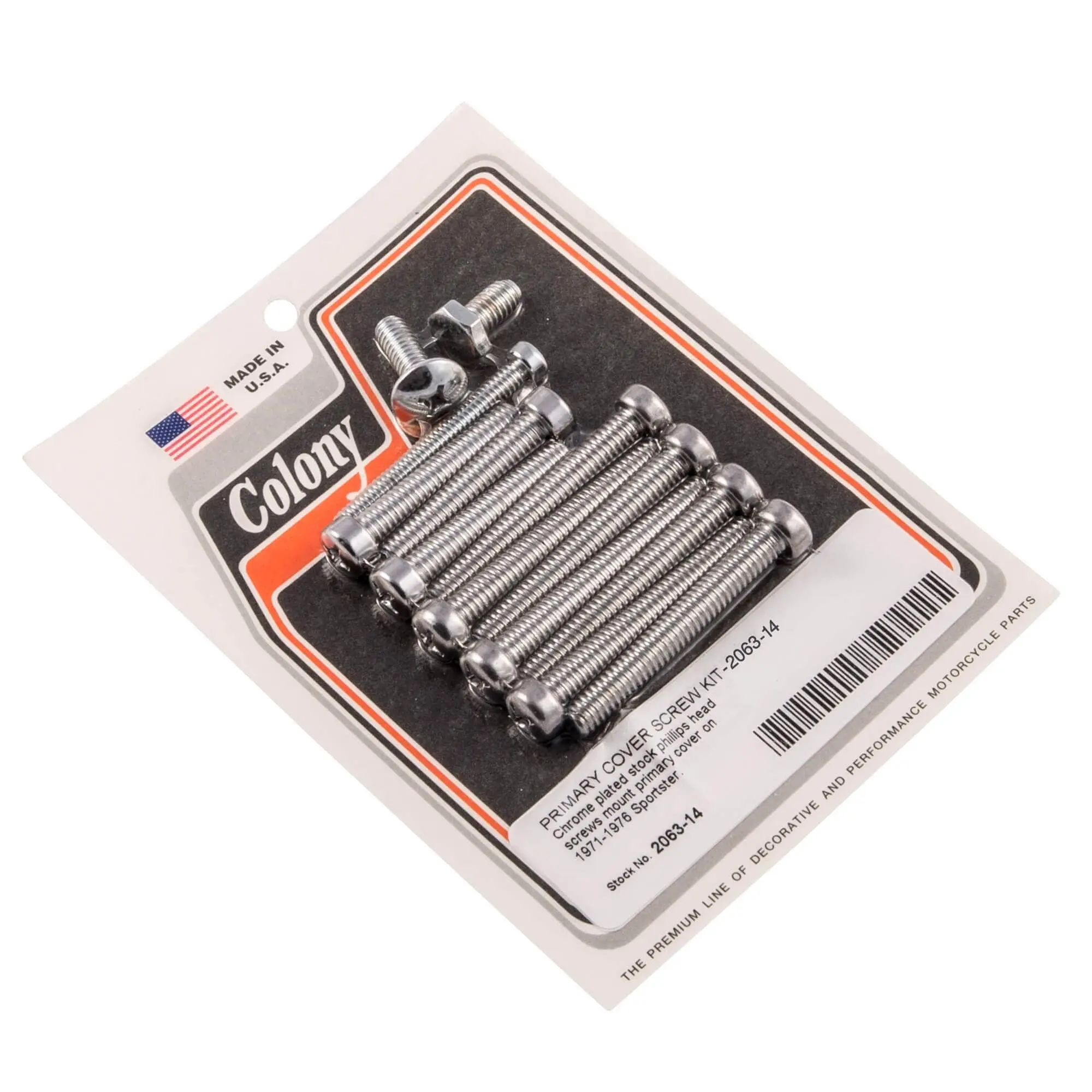 Colony #2063-14 Primary Cover Screw Kit Chrome Phillips Harley Sportster 71-76 3 Colony #2063-14 Primary Cover Screw Kit Chrome Phillips Harley Sportster 71-76