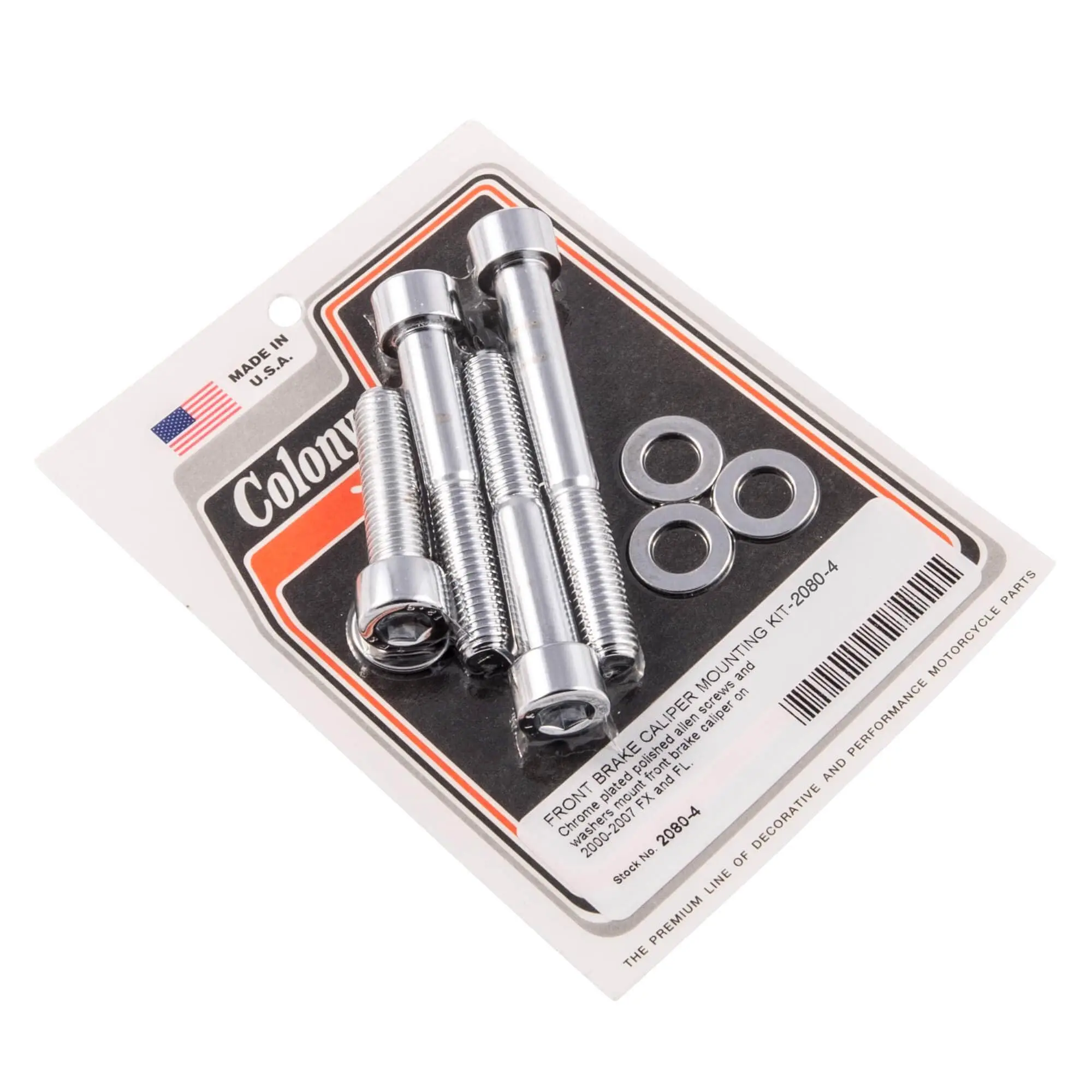 Colony #2080-4 Front Brake Caliper Mounting Kit Chrome Allen Harley FX FL 2000-07 3 Colony #2080-4 Front Brake Caliper Mounting Kit Chrome Allen Harley FX FL 2000-07