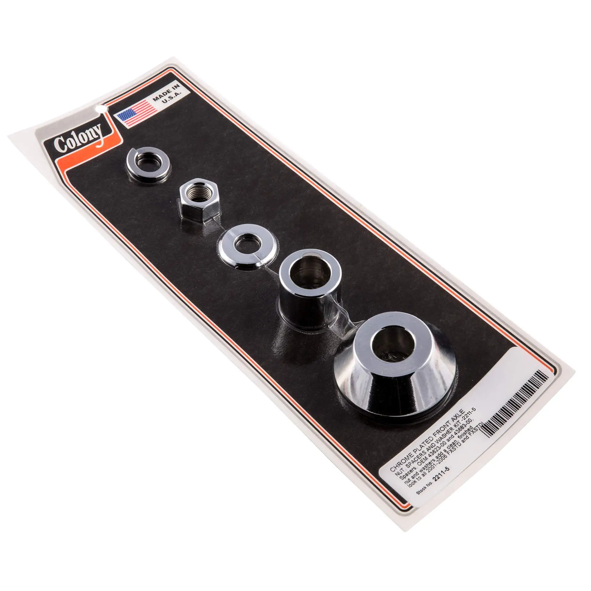 Colony #2211-5 Chrome Front Axle Nut Spacers Washer Kit Harley FXSTD FXSTDI 01-06 3 Colony #2211-5 Chrome Front Axle Nut Spacers Washer Kit Harley FXSTD FXSTDI 01-06