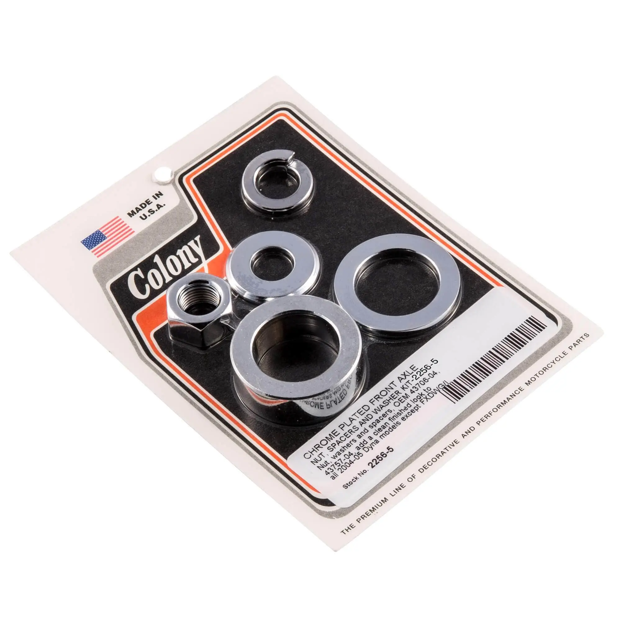 Colony #2256-5 Chrome Front Axle Nut Spacers Washer Kit Harley Dyna 04-05 3 Colony #2256-5 Chrome Front Axle Nut Spacers Washer Kit Harley Dyna 04-05