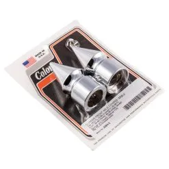 Colony #2263-2 Chrome Pike Nut Front Axle Covers Harley FL FXWG Softail FXR