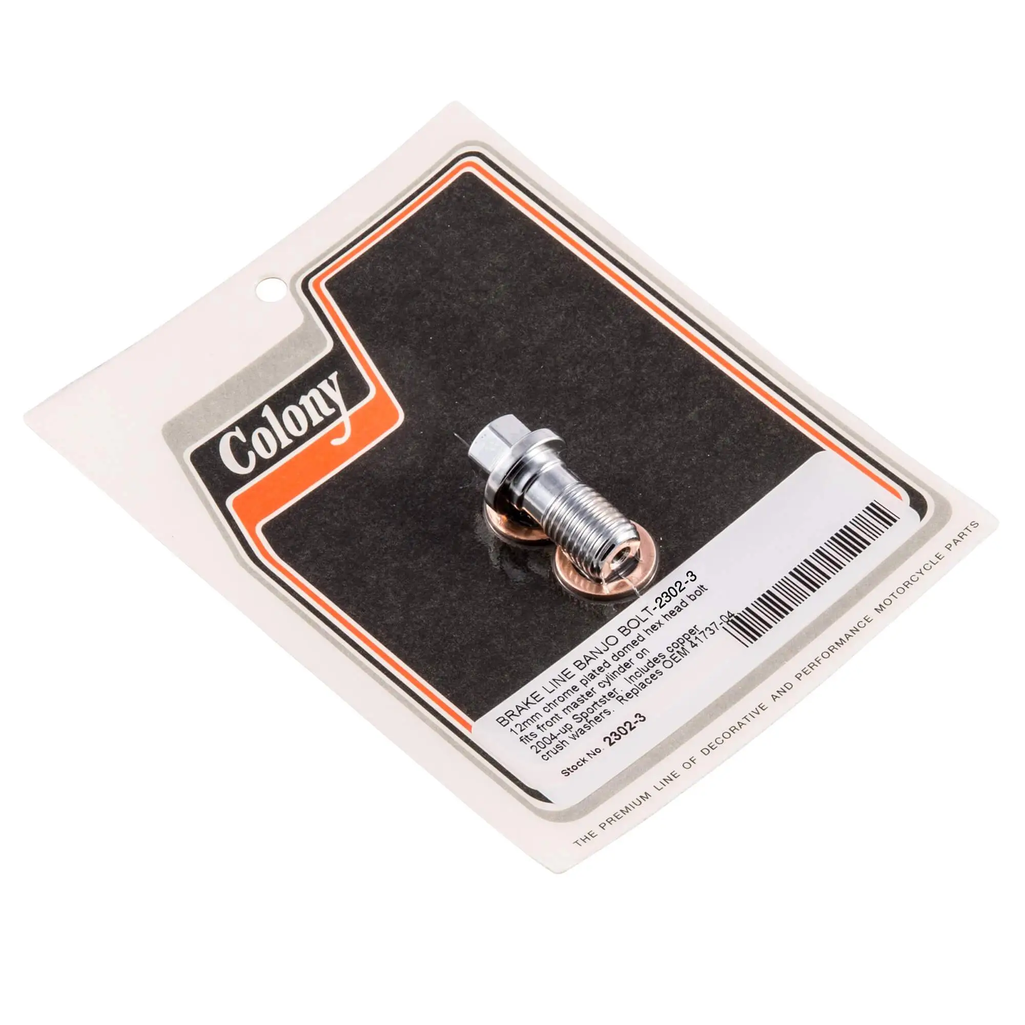 Colony #2302-3 Chrome 12mm Brake Line Hex Banjo Bolt Harley Sportster 04-up 3 Colony #2302-3 Chrome 12mm Brake Line Hex Banjo Bolt Harley Sportster 04-up