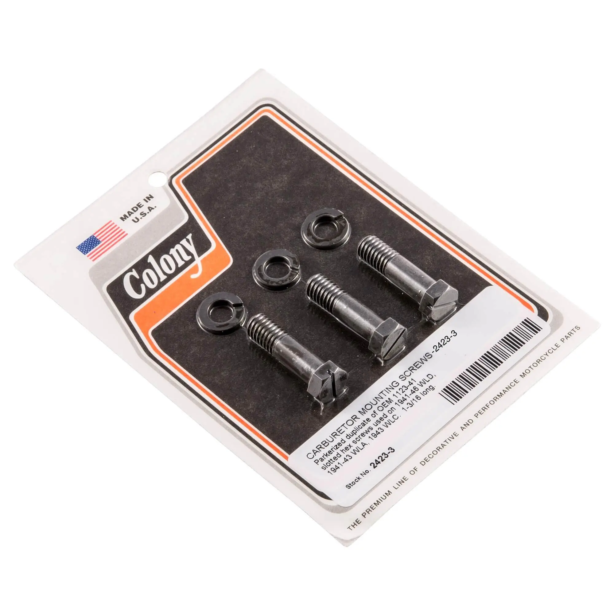 Colony #2423-3 Carburetor Mounting Screws Parkerized Harley WLA WLD WLC 3 Colony #2423-3 Carburetor Mounting Screws Parkerized Harley WLA WLD WLC