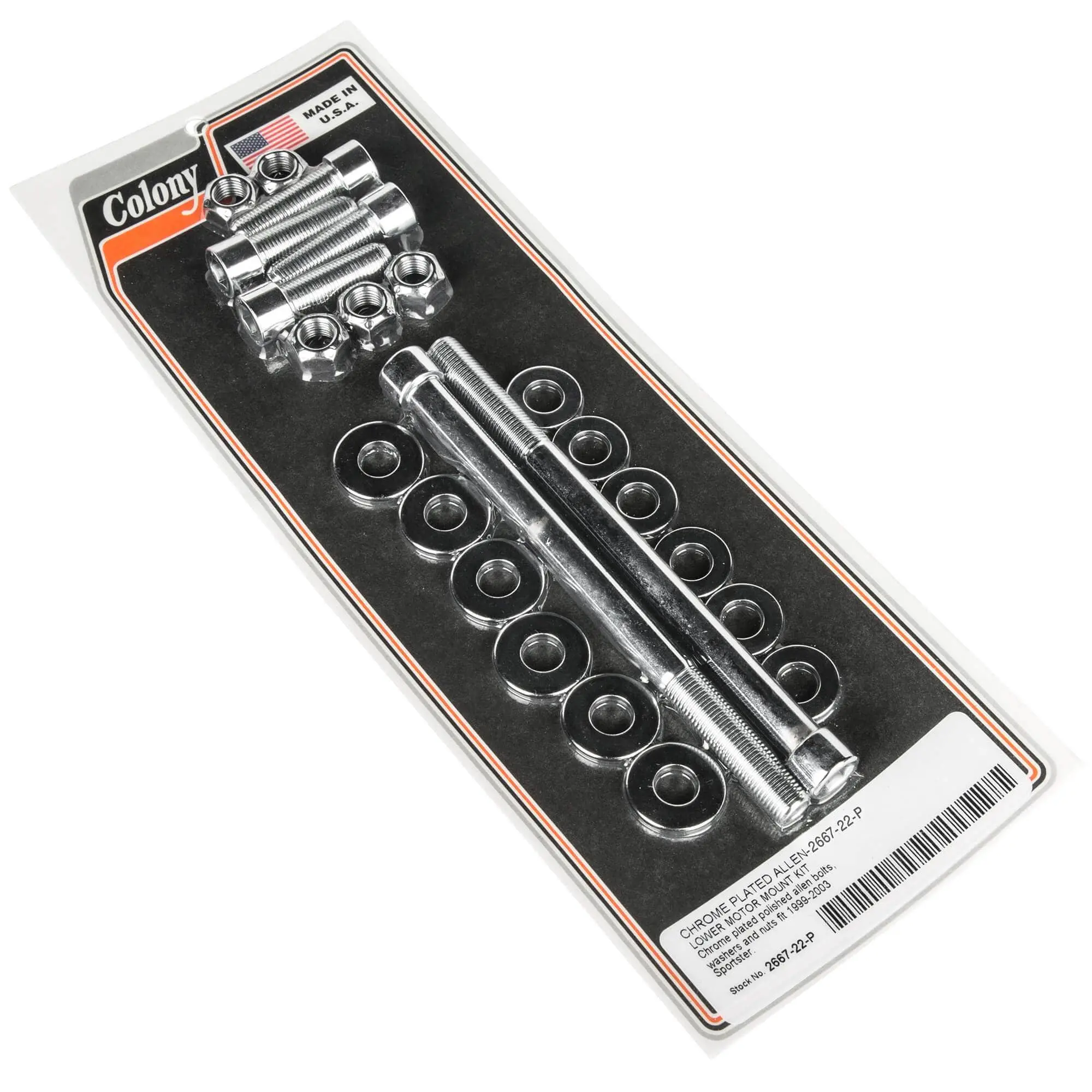 Colony #2667-22-P Lower Motor Mount Kit Chrome Allen Bolts Harley Sportster 1999-03 3 Colony #2667-22-P Lower Motor Mount Kit Chrome Allen Bolts Harley Sportster 1999-03