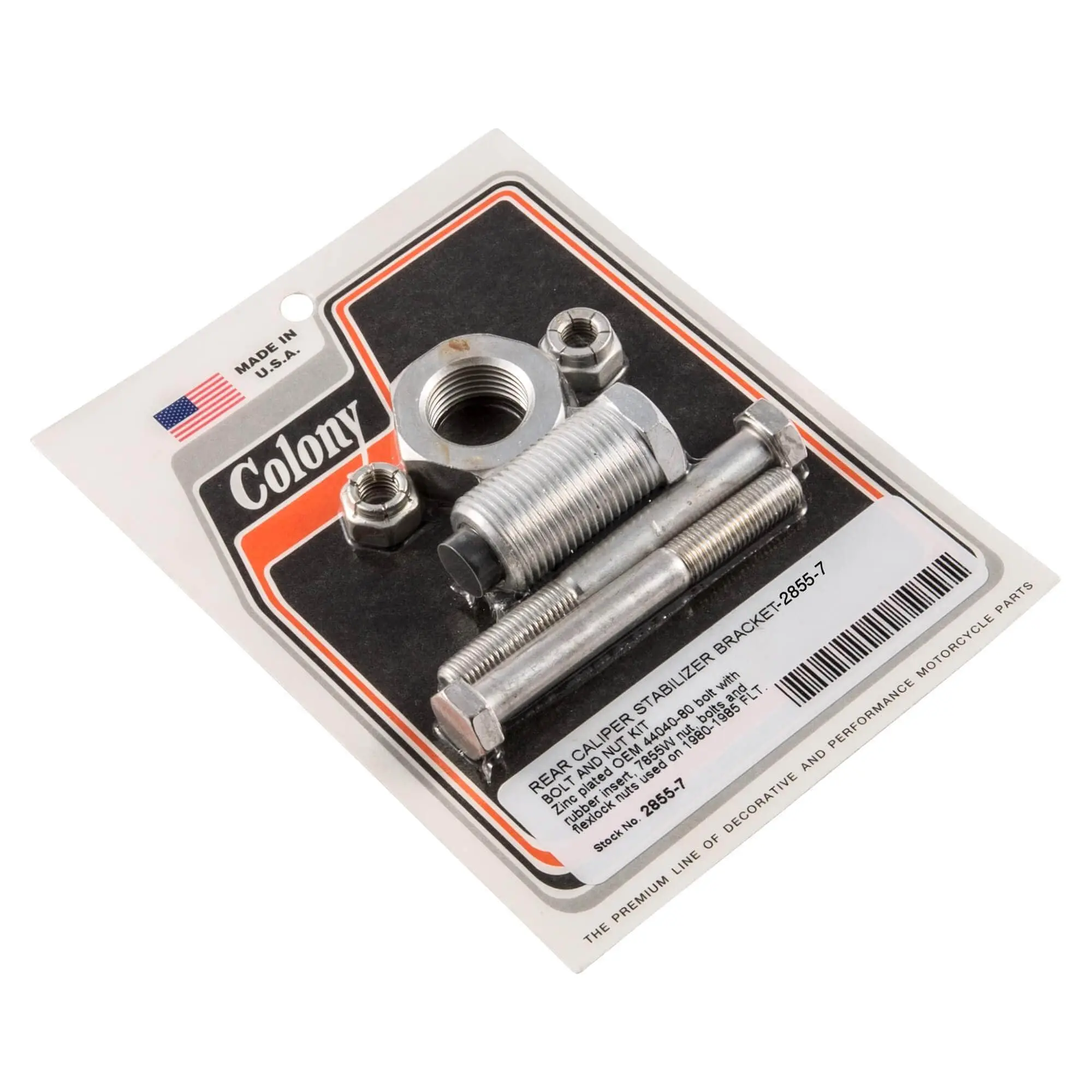 Colony #2855-7 Rear Caliper Stabilizer Bracket Bolt Kit Zinc Harley FLT 1980-85 3 Colony #2855-7 Rear Caliper Stabilizer Bracket Bolt Kit Zinc Harley FLT 1980-85