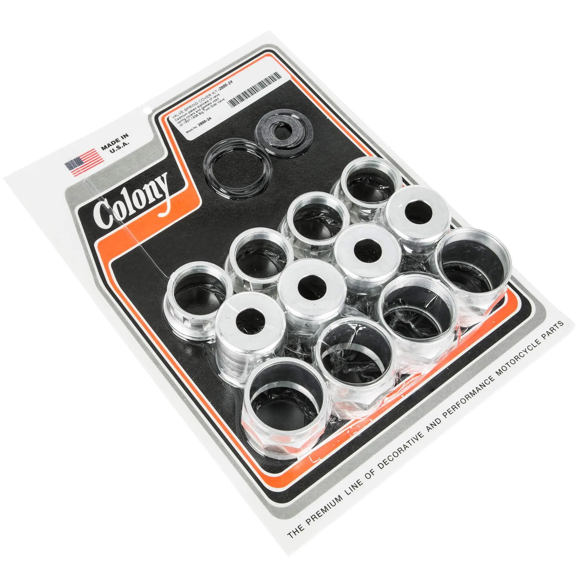 Colony #2886-24 Valve Spring Cover Kit CAD Harley Big Twin Side Valve 1937-38 3 Colony #2886-24 Valve Spring Cover Kit CAD Harley Big Twin Side Valve 1937-38