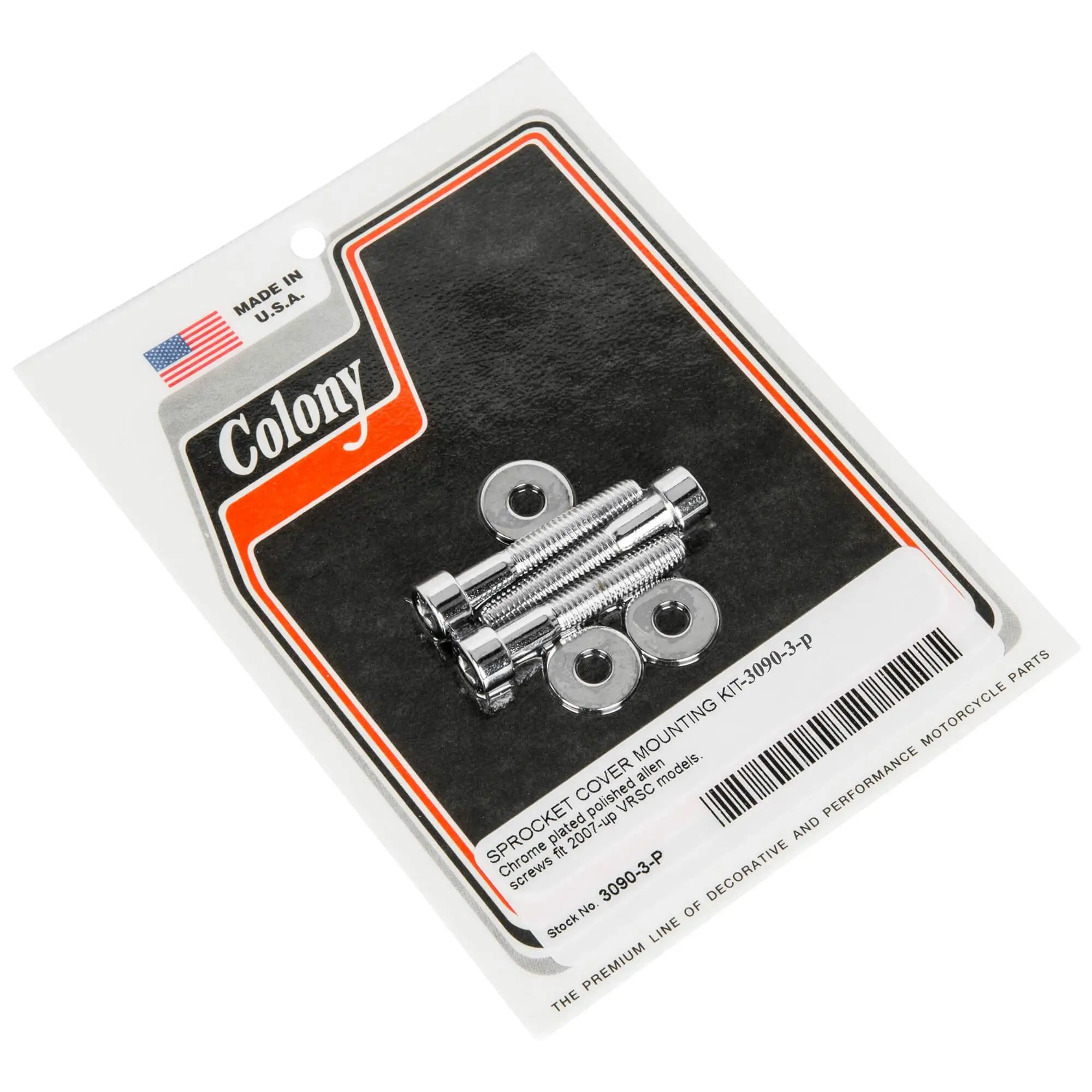 Colony #3090-3-P Sprocket Cover Mounting Kit Chrome Polished Allens Harley VRSC 07-up 3 Colony #3090-3-P Sprocket Cover Mounting Kit Chrome Polished Allens Harley VRSC 07-up