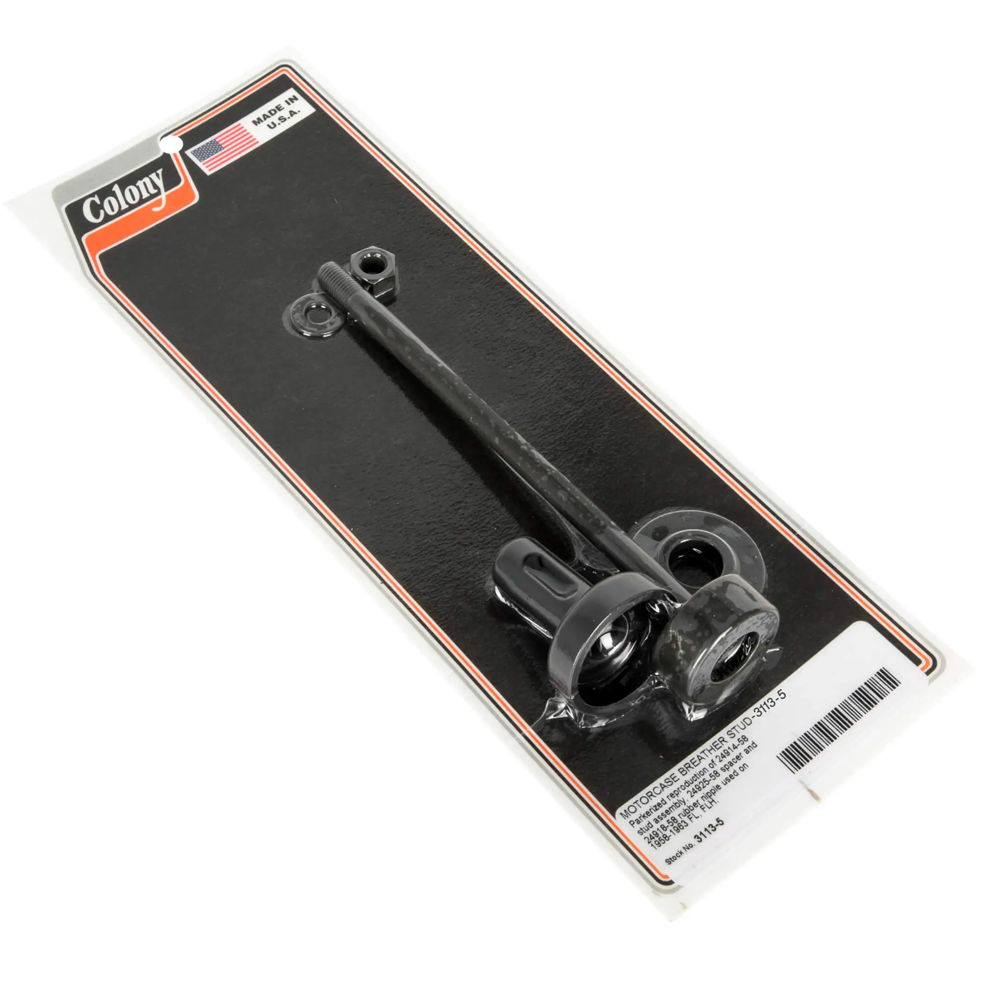 Colony #3113-5 Motor Case Breather Stud Parkerized Harley Davidson FL FLH 1958-63 3 Colony #3113-5 Motor Case Breather Stud Parkerized Harley Davidson FL FLH 1958-63