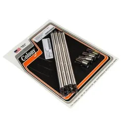 Colony #7132-12 Aluminum Alloy Tubular Adjustable Pushrods & Lifter Adapters Fits 1966-up H-D Shovelhead