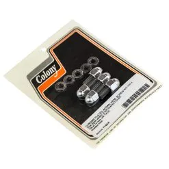 Colony #7144-5 Chrome Plated Acorn Head 1/4-24 Screw Kit For Rear Wheel Star Shaped Covers