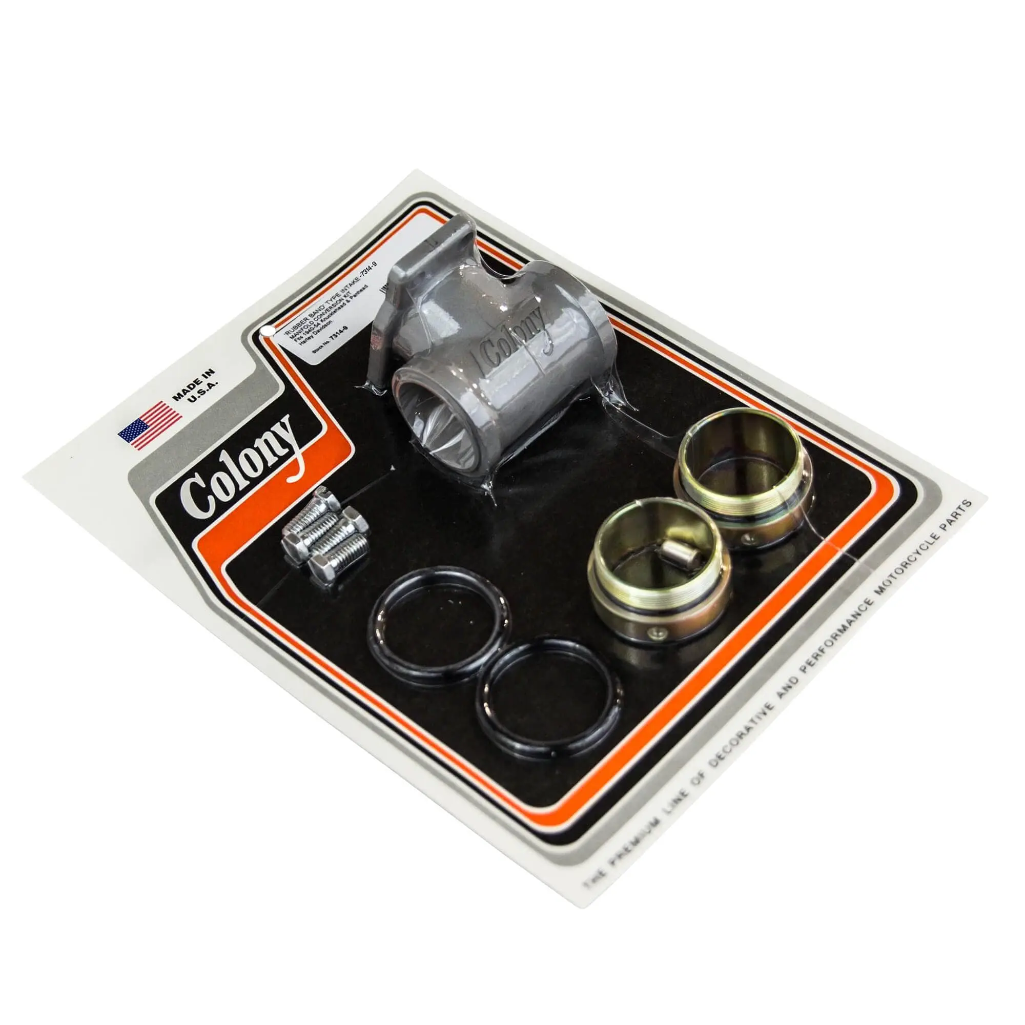 Colony #7314-9 Rubber Band Type Intake Manifold Conversion Kit Fits 1940-54 H-D Knucklehead & Panhead 3 Colony #7314-9 Rubber Band Type Intake Manifold Conversion Kit Fits 1940-54 H-D Knucklehead & Panhead