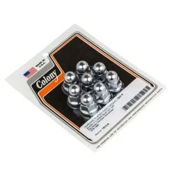 Colony #7813-8 Chrome Plated High Crown Acorn Cylinder Base Nut Set H-D Shovelhead 1978-1984