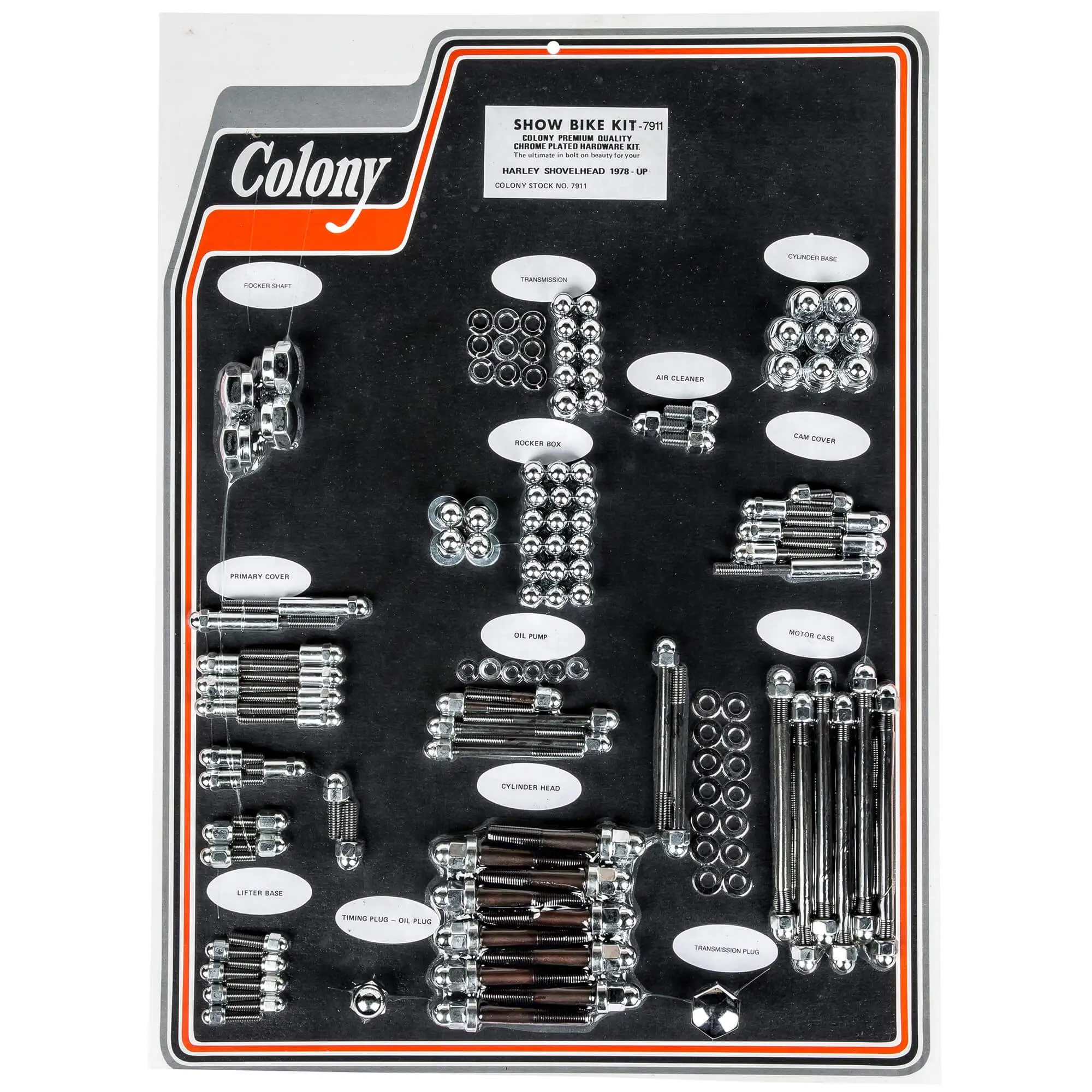 Colony #7911 Complete Show Bike Kit Chrome Acorn Hardware Harley 78-84 Shovelhead 3 Colony #7911 Complete Show Bike Kit Chrome Acorn Hardware Harley 78-84 Shovelhead