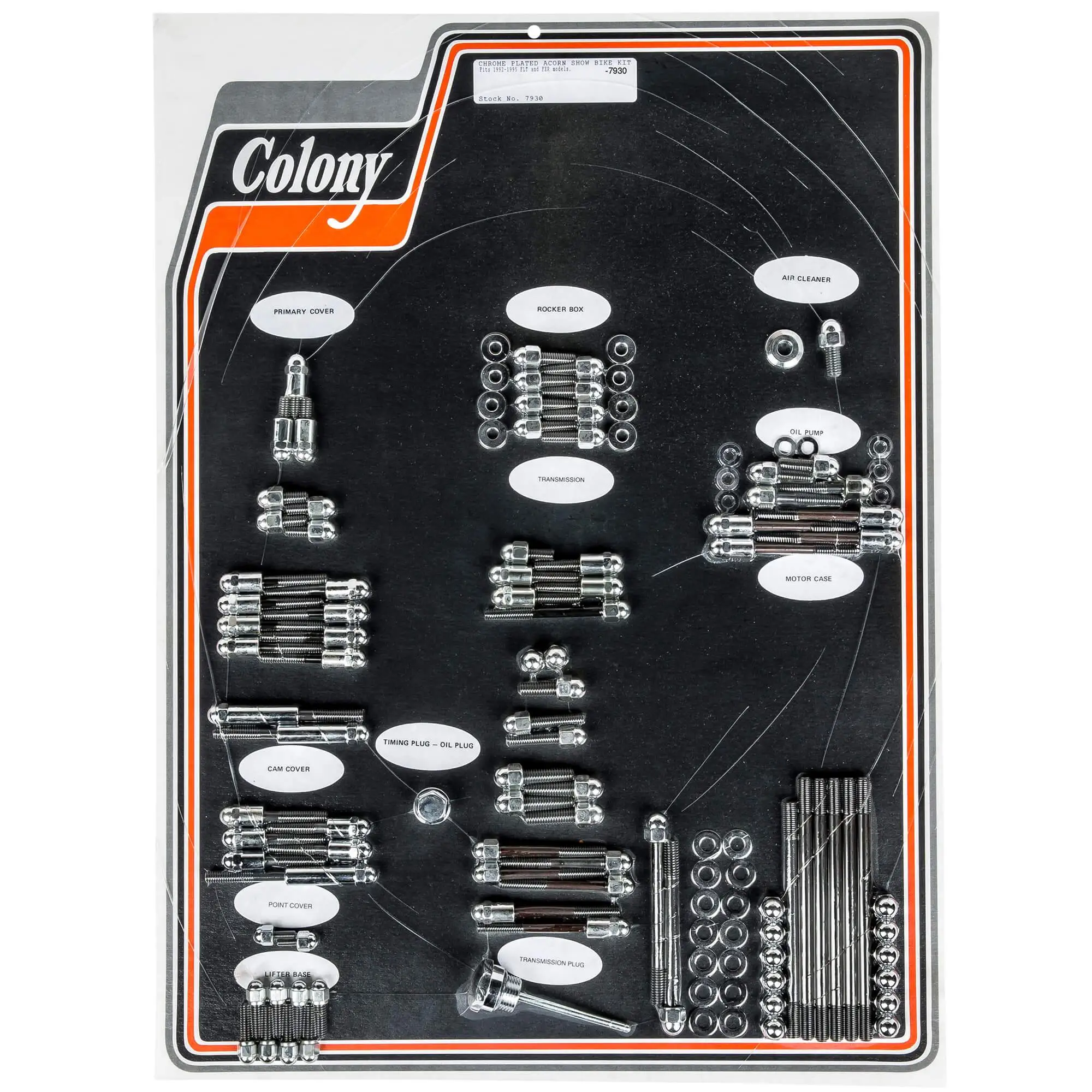 Colony #7930 Complete Show Bike Kit Chrome Acorn Hardware Harley 92-95 FLT FXR 3 Colony #7930 Complete Show Bike Kit Chrome Acorn Hardware Harley 92-95 FLT FXR