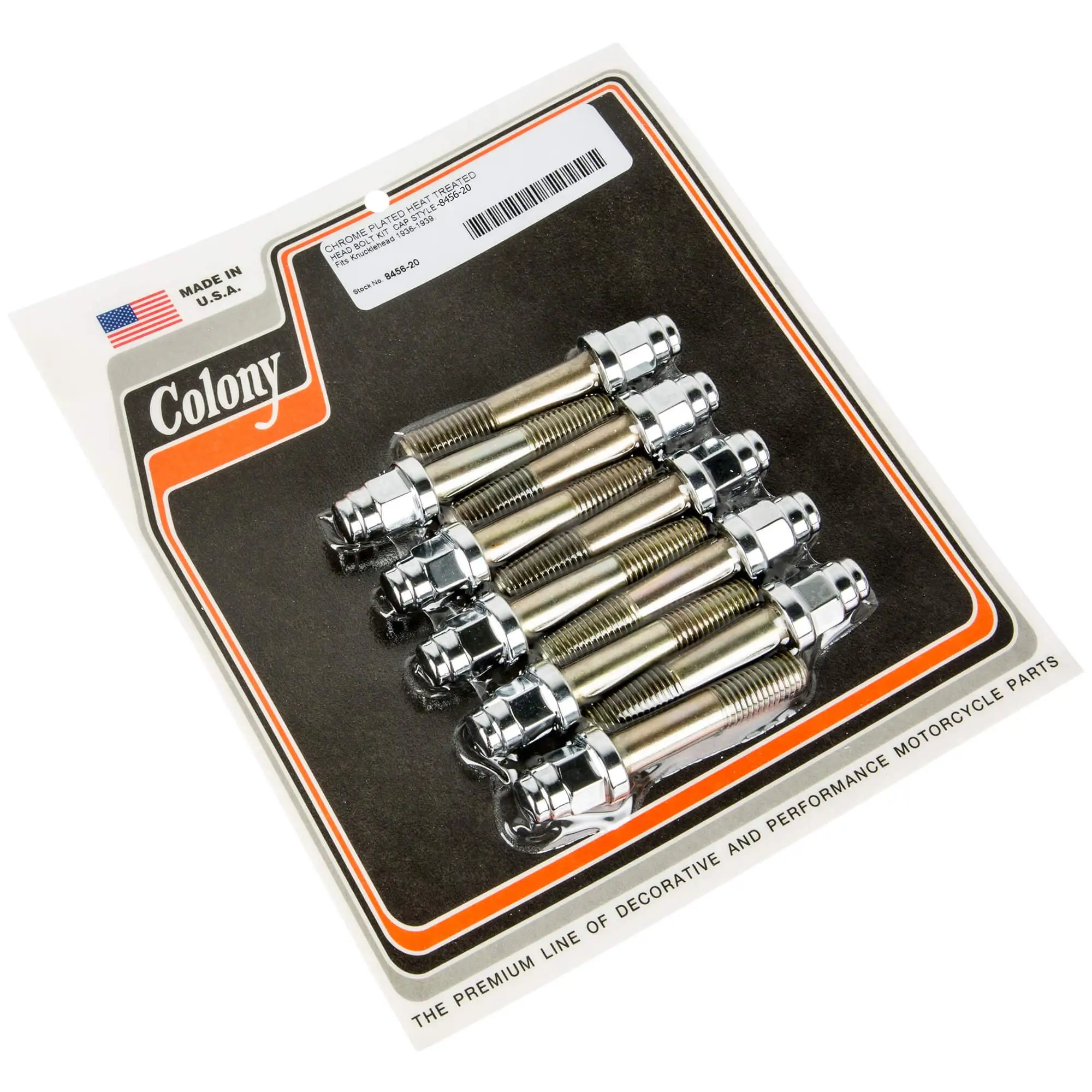 Colony #8456-20 Head Bolt Kit Chrome Heat Treated Harley Knucklehead 1936-39 3 Colony #8456-20 Head Bolt Kit Chrome Heat Treated Harley Knucklehead 1936-39