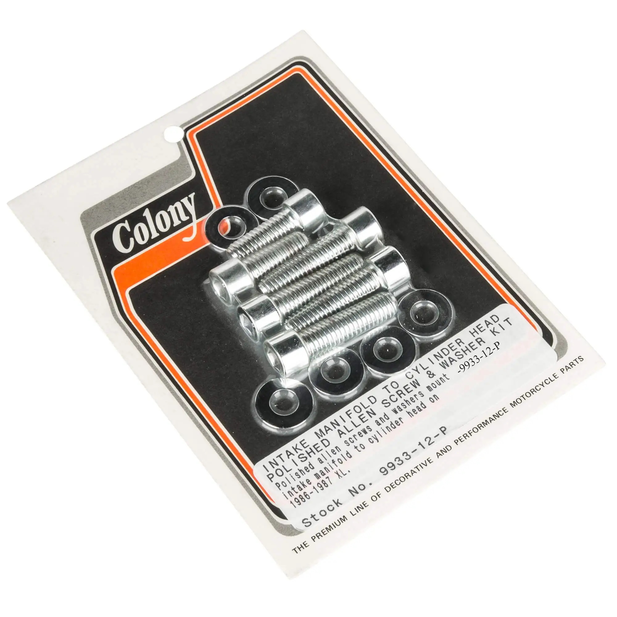 Colony #9933-12-P Intake Manifold To Cylinder Smooth Chrome Allen Kit Harley Sportster 86-87 3 Colony #9933-12-P Intake Manifold To Cylinder Smooth Chrome Allen Kit Harley Sportster 86-87