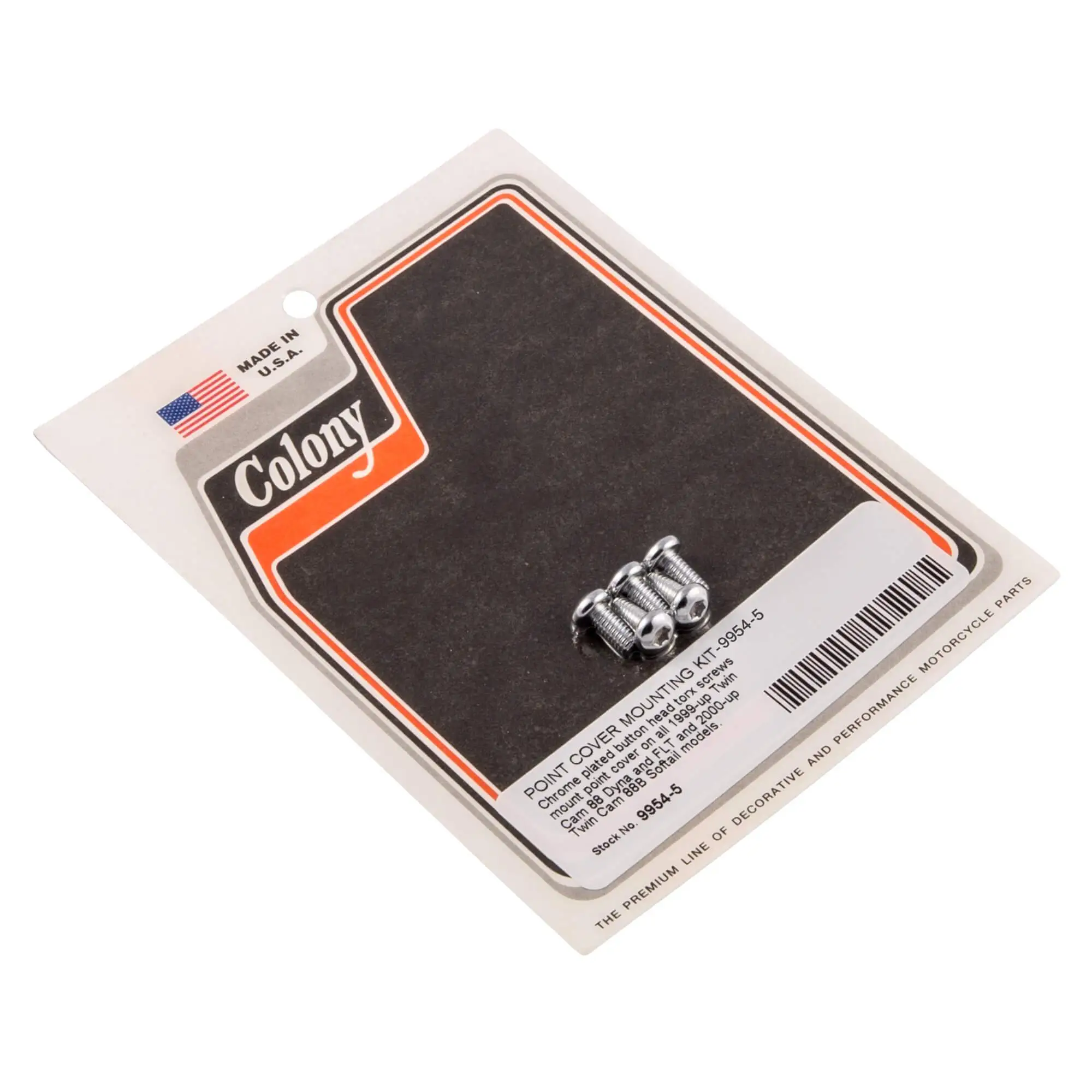 Colony #9954-5 Point Cover Mounting Kit Chrome Button Torx Harley Twin Cam Dyna FLT Softail 3 Colony #9954-5 Point Cover Mounting Kit Chrome Button Torx Harley Twin Cam Dyna FLT Softail