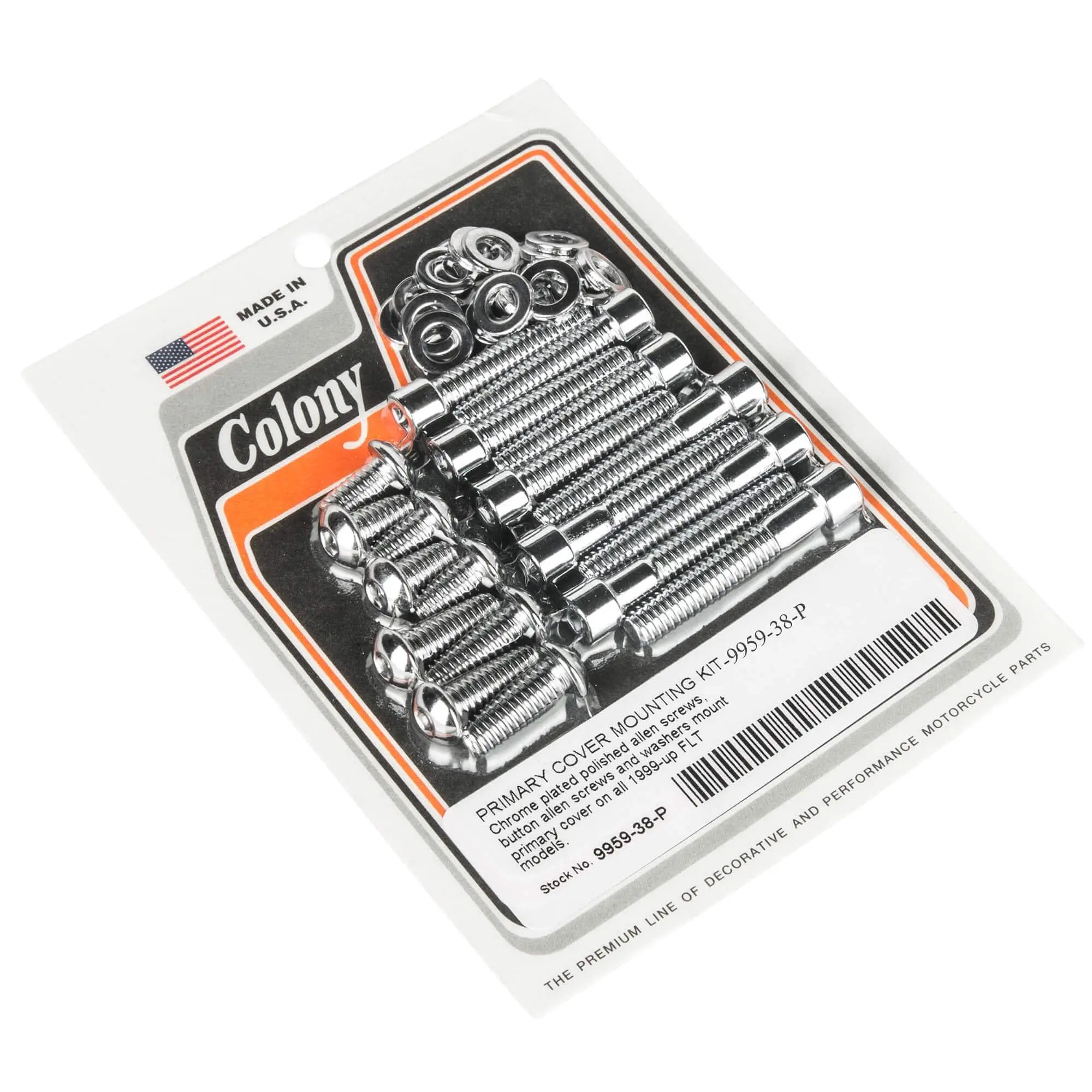 Colony #9959-38-P Primary Cover Mounting Kit Smooth Chrome Allen Harley FLT 1999-up 3 Colony #9959-38-P Primary Cover Mounting Kit Smooth Chrome Allen Harley FLT 1999-up