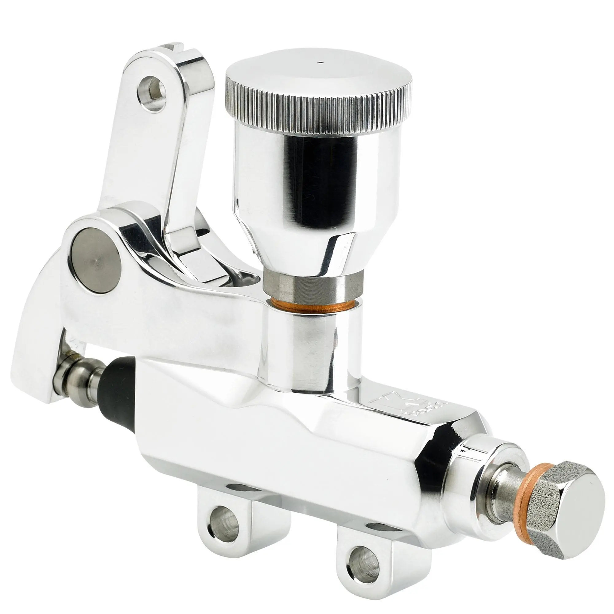 Kustom Tech Polished Wire / Cable Operated Rear Master Cylinder With Reservoir 3 Kustom Tech Polished Wire / Cable Operated Rear Master Cylinder With Reservoir