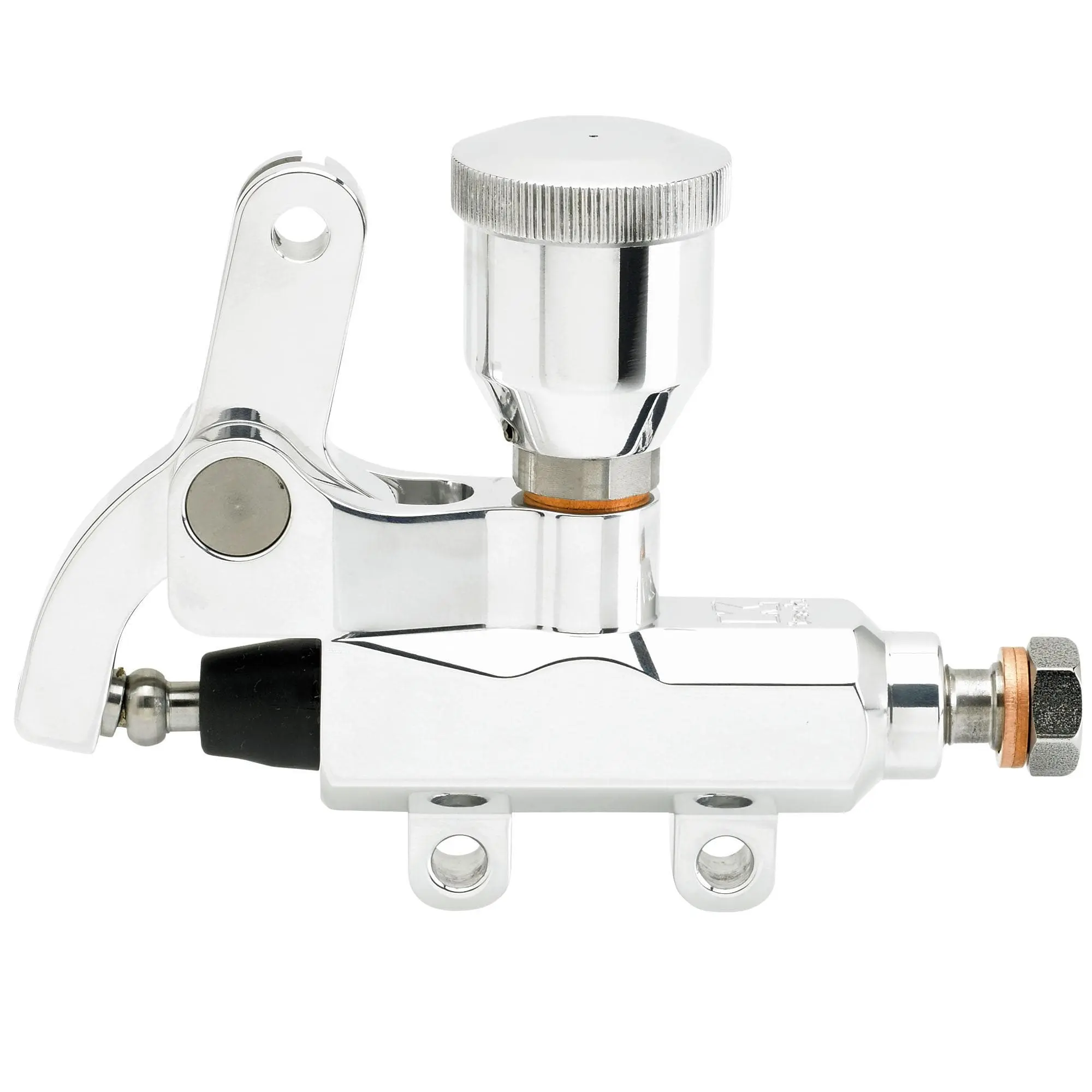 Kustom Tech Polished Wire / Cable Operated Rear Master Cylinder With Reservoir 4 Kustom Tech Polished Wire / Cable Operated Rear Master Cylinder With Reservoir - Image 2